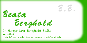 beata berghold business card